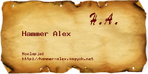 Hammer Alex névjegykártya